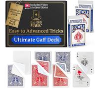 Hat Trick Magic Bicycle Rider Back Gaff Playing Card Decks (Ultimate Mixed Gaff Deck with Blue Standard Deck)