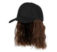 Hat Wig Adjustable Baseball Cap Wig 7.8 Inch Synthetic Hairpiece Hat with Curly Tresses for Short Curly Hair Sun Light Brown