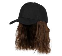 Hat Wig Adjustable Baseball Cap Wig 7.8 Inch Synthetic Hat with Curly Hair for Women Summer Short Curly Hair Sun Light Brown
