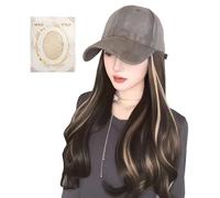Hat Wig - Baseball Cap with Hair, Sun Hats Wig | Casual Sports Cap with Long Straight Hairpiece, Adjustable Summer for Women, Quick Fashion Look, Outdoor Travel, Running, Shopping, Holiday Use