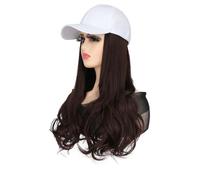 Hat Wig Hat Wig Fashion Breathable Peaked Cap Long Curly Wig Ladies Fashion Wig Cap Ladies Synthetic Wig Wig Cap(C)