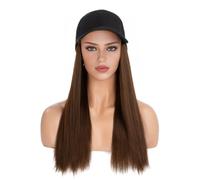Hat Wig Ladies Hat Wig Fashion Breathable Baseball Cap Long Straight Hair Wig Ladies Fashion Wig Cap Wig Cap(02)