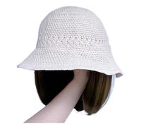 Hat Wig One-piece Women's Collarbone Hair Sun Shading Fisherman Hat Mid Long Hair Buckle Full Head Cover(Light brown1)