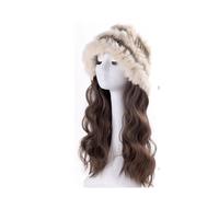 Hat Wig Wavy Curly Wig Hat, Women's Long Hair Wig Hat, Plush Knitted Hat, Natural And Realistic Wig Hat, Suitable For Daily Theme Parties Wig Cap(01)