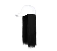 Hat Wig Wig Hat Medium Length Straight Wig Fashionable Synthetic Fiber Wig Hat Full Head Wig Hat Adjustable Wig Hat for Women Wig Cap(A)