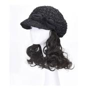 Hat Wig Women's Wig Cap, Brown Black Wig Cap, Natural Look Synthetic Heat Resistant Fiber Wig For Outdoor Recreation Wig Cap(01)