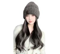 Hat Wig Women's Wig Cap, Wavy Long Hair Wig Cap, Knitted Cap, Suitable For Daily Theme Parties, Concerts, Dates Wig Cap(03)