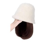 Hat Wig Women's Wig, Wavy Wig Cap, Brown And Black Wig Cap, Natural Looking Synthetic Heat-resistant Fiber Wig, Suitable For Daily Party Use Wig Cap(02)