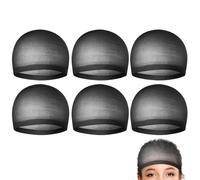 Hat Wigs For Black Women | Black Mesh,6 Pcs Breathable Nylon Mesh for Women Men Party Christmas Halloween Costume Daily Cosplay Session