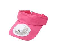 Hat with Built in Fan, Charging Fan Visor, Adjustable Sports Cooling Cap, Outdoor Sun Protection Headwear, Travel Hiking Gear for Running Picnic Mowing Beach Cycling, 4.72x3.15x1.97 inches Pink