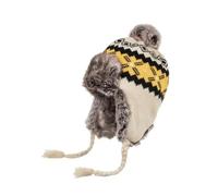 Hat with Ear Flaps Winter Hat Bomber Cap Women Men Warm Snow With Fur Pompom Windproof Knitting Earflap Trapper Girl Outdoor(Khaki)