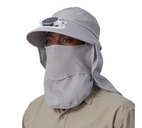 Hat With Fan - Headgear Wide Brim Removable Neck Flap Face Cover,Sun Hats For Men -Designed For Outdoor Enthusiasts, This Hat Combines Solar-powered Fans With Versatile Utility, Supporting Activities