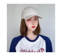 Hat with Hair Attached Baseball Cap Wig Women's Short Inner Bob Hat One-piece Peaked with Hair Extension