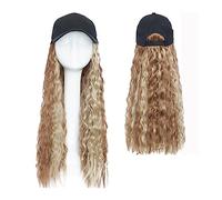Hat with Hair Attached Cap Straight Baseball Wig Bob Curly Adjustable Hat With Hair Synthetic Natural Wavy Wigs