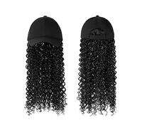 Hat with Hair Attached Long Black Wigs Connect With Baseball Cap Wig Hats for Women Curly Synthetic Hair Hat