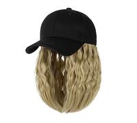 Hat with Hair Attached Short Wig Curly Synthetic Baseball Cap Hair Natural Black Hat Wigs Naturally Adjustable