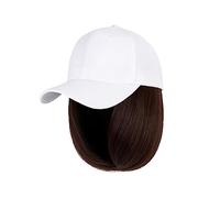 Hat with Hair Baseball Cap Wig Long Straight With Hat Synthetic Hair Wigs Connect Adjustable