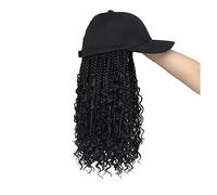Hat with Hair Braided Baseball Cap Wig Braids Hair Extensions With Hats Black Synthetic Curly For Women