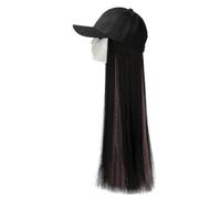 Hat with Hair Wig Cap Color Highlighted Long Straight Adjustable Fashion Natural and Realistic with Hat