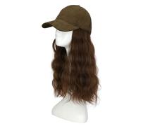Hat with Hair Wig Hat Women's Long Curly Fashionable and Versatile Full Head Cover Embroidered Baseball