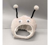 Hat with Moving Eyes, Soft Velvet Warm Pet Headwear Costume for Cats, Small Dogs, Kittens & Puppies - Adjustable Festive Christmas Photo Prop(Grey)