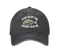 Hat Women Want Me Fishes Fear Me Hat for Women Dad Hats Trendy Caps, Black, One size