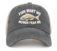 Hat Women Want Me Fishes Fear Me Hat for Women Dad Hats Trendy Caps, Gray-9, One size