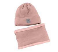 Hat Women's Autumn and Winter Knitted Hat Ear Hat Bib Set Two Cycling Head Month Cap Mens Winter Hats for The Cold (Pink, One Size)