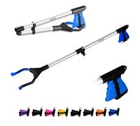 HATAF® 32inches Litter Pickers for Adults, Grabber Stick, Helping Hand Grabbers for Disabled, Foldable Litter Pickers for Children Rotating Head 360 Degree Reaching Aids (32" Blue)