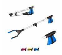 Hataf Litter Picker Grabber Stick 24"/61cm Helping Hand Grabber for Disabled, Foldable Reaching Aids for Adults with 360° Rotating Head, Also with Magnetic Grip. (24" Blue)