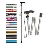 HATAF® Walking Stick, Folding Walking Sticks for Women, Adjustable hight Folding Walking Sticks for Men, Mobility Aids walking stick rubber ends, Folding walking sticks for ladies (Silver)