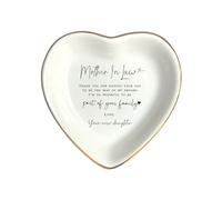 HatafaFurni Mother in Law Ring Dish, Heart Jewelry Holder, Mother of the Groom Wedding Keepsake, Second Mom Appreciation Present, Future Mum Trinket Tray