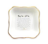 HatafaFurni Wave Square Ring Dish, White Ceramic Dish, Trinket Storage, Christmas Brithday Wedding Gift For Sister, Big Sis & Lil Sis to Strengthen Sister's Friendship