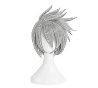 Hatake Kakashi Cosplay Wigs Short Layered Silver Grey Heat Resistant Synthetic Hair Wig + Wig Cap