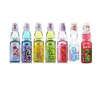 Hatakosen Ramune Soda (Gift Set) 200ml (7 Bottles) Original, Yogurt, Strawberry, Melon, Blueberry, Salted Watermelon and Pineapple Flavours