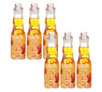 Hatakosen Ramune Soda Japanese Fruity Flavoured Soda Carbonated Bottled Drinks 200ml (Pack of 6, Mango)