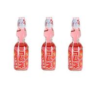 Hatakosen Ramune Strawberry, 200 ml (3 Bottles)