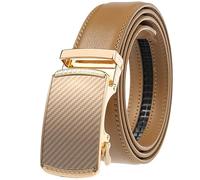 Hatamoto Genuine Leather Belt for Men Ratchet Adjustable Slide Belt 1 3/8'' Width in Gift Package Fit Everywhere, D-brown, Max 44'' Waist adjustable 130cm