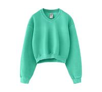Hatant Sweatshirt for Women Acid Wash Athletic Hoodie Heritage Fleece V-neck Long Sleeve Hoodie Fleece Women Sweatshirt, Mint Green, S