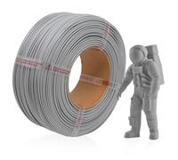 HATCHBOX 1.75mm PLA 3D Printer Filament Refill, Includes 1 Refillable 1 KG Spool for 3D Printing, Dimensional Accuracy +/- 0.03mm, Cool Gray