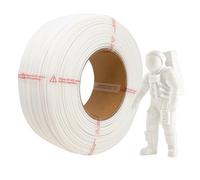 HATCHBOX 1.75mm PLA 3D Printer Filament Refill, Includes 1 Refillable 1 KG Spool for 3D Printing, Dimensional Accuracy +/- 0.03mm, White