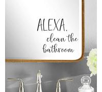 Hatcherabilia Alexa, Clean The Bathroom Cute Stickers - Bathroom Wall Stickers - Funny Toilet Sticker - Bathroom Decorations - Vinyl Stickers - Wall Decals - Wall Art for Bathroom (Medium, Black)