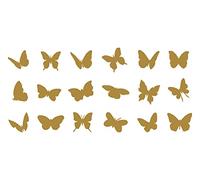 Hatcherabilia Gold Butterfly Stickers - Pack of 18 Various Sizes - Waterproof & Glossy - Indoor/Outdoor Use - Vinyl Material - Die-Cut Shapes