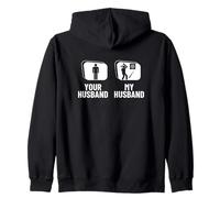 Hatchet Thrower Your Husband My Husband Funny Axe Throwing Zip Hoodie