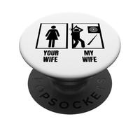 Hatchet Thrower Your Wife My Wife Husband Funny Axe Throwing PopSockets Adhesive PopGrip