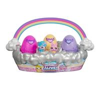 HATCHIMALS Alive, Spring Basket with 6 Mini Figures, 3 Self-Hatching Eggs, Fun G