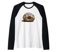 Hatchling Spur-Thighed Tortoise Looking Out of Its Carapace Raglan Baseball Tee