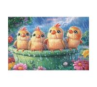 Hatchlings on A Wet Garden Ledge 1000 Piece Jigsaw Puzzle for Adults Teens Happy Time Game Room Decor Fun Challenge Whimsical Design for Game Lovers 1000 PCS
