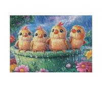 Hatchlings on A Wet Garden Ledge 300 Piece Jigsaw Puzzle for All Ages Happy Time Jigsaw Thoughtful Graduation Gift Family Activity Colourful Design Home Decor Accent 300 PCS