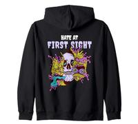 Hate At First Sight Misanthropic Loner Statement Zip Hoodie